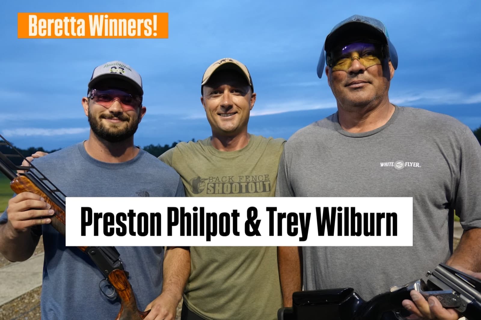 Beretta shotgun winners Preston Philpot and Trey Wilburn at the 2026 Back Fence Shootout