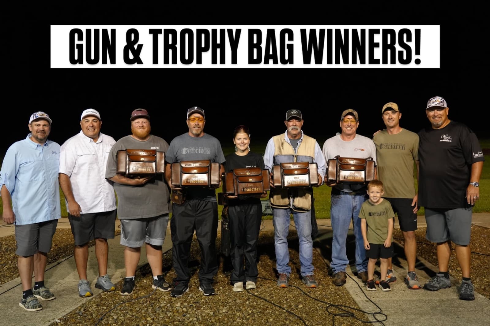 Gun and trophy bag winners from the 2026 Back Fence Shootout